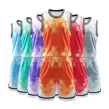 2025 Wholesale Sublimated Basketball Jersey Set Customizable Logo Embroidered Plus Size Feature Printed Technique for Teams