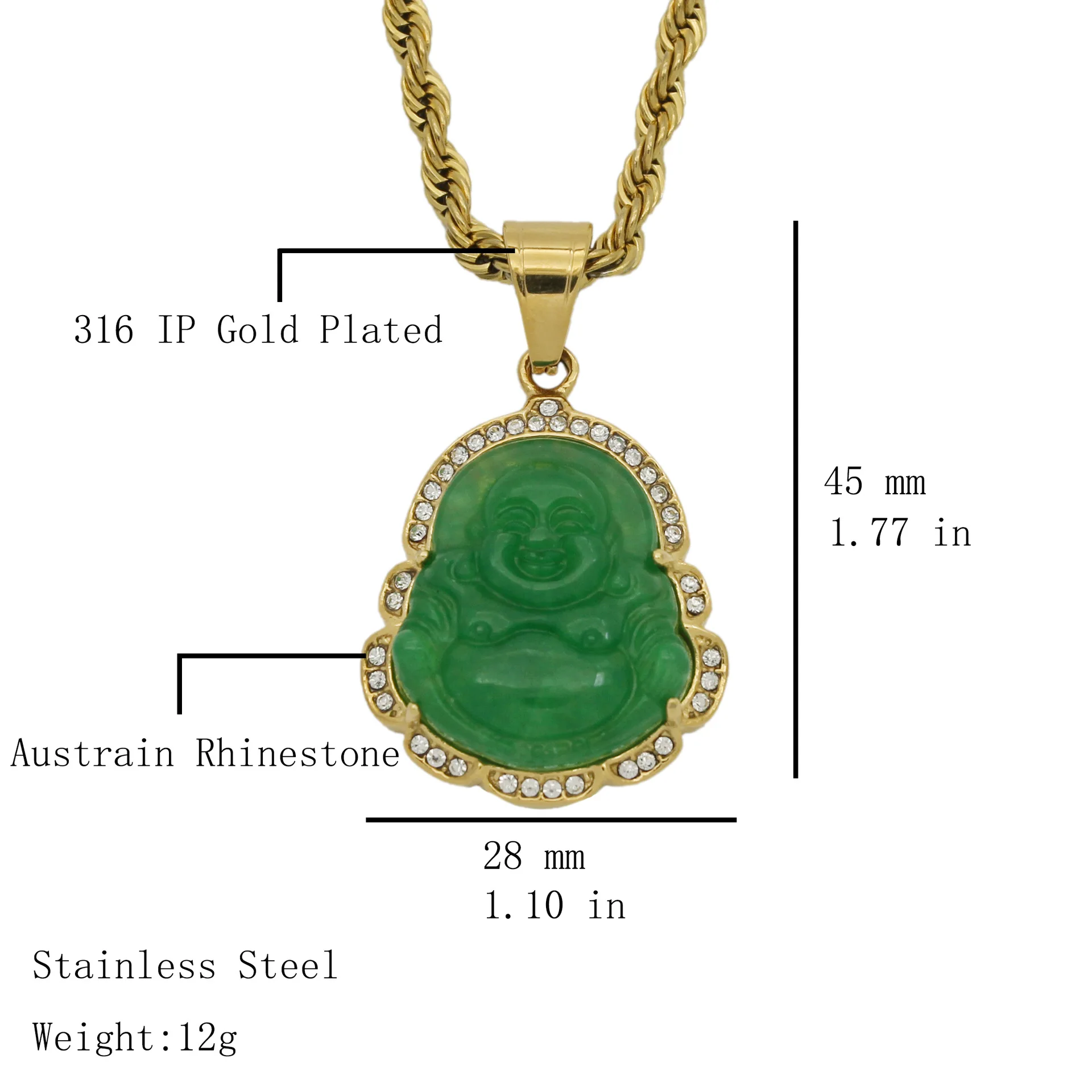 natural emerald green glassy jadeite jade happy smile buddha pendant  necklace A | eBay