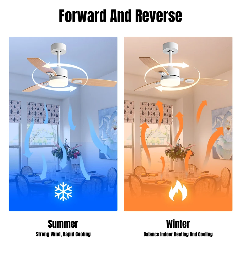 product 52 inch nordic reversible bldc motor ceiling fan lamp with remote control led ceiling fan with light-6