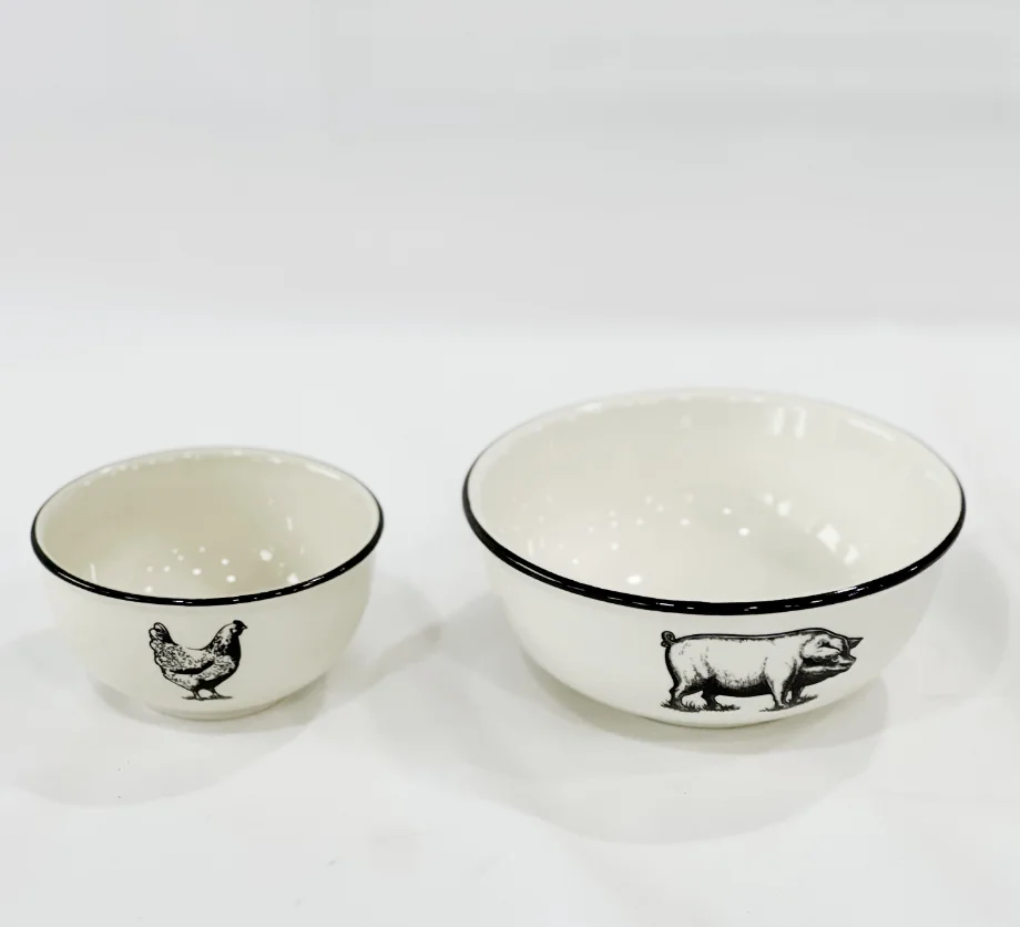 Hot selling ceramic single bowl kitchen bowl porcelain