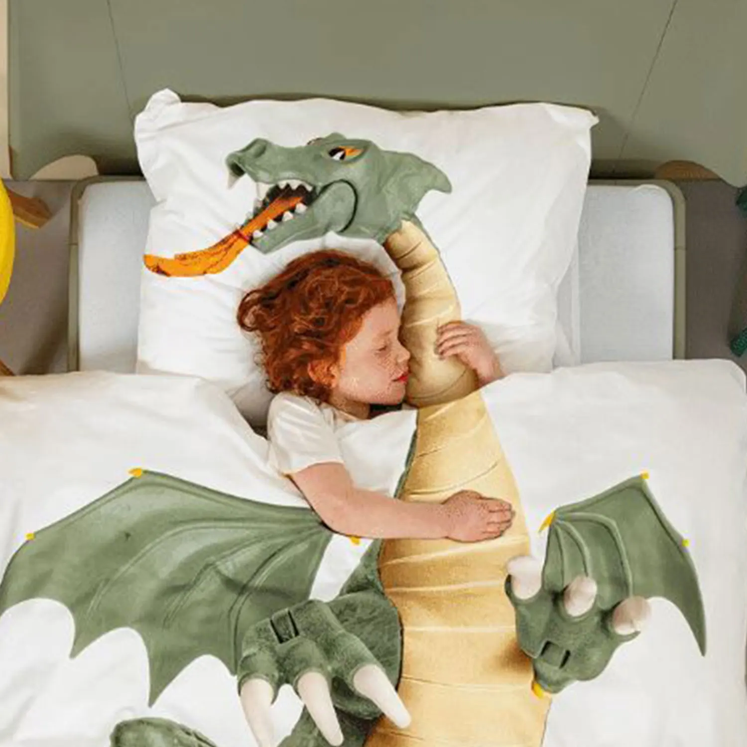 OEM brand logo print dragon 90 gram polyester 3d duvet cover set bedding kids