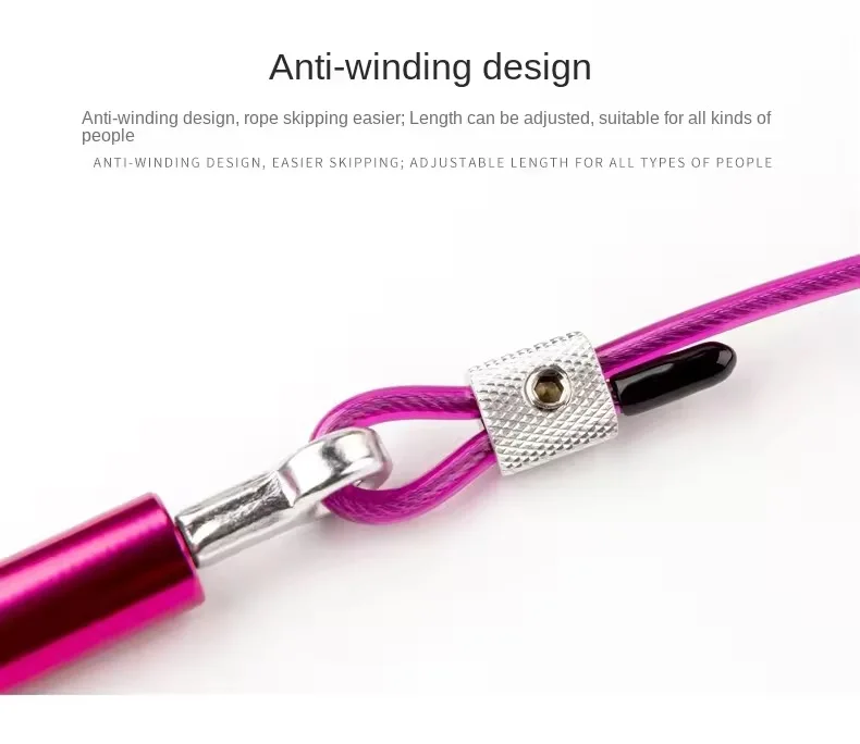 odm jump rope for fitness adults aluminium adjustable exercise fitness body building jumprope with steel wire-4