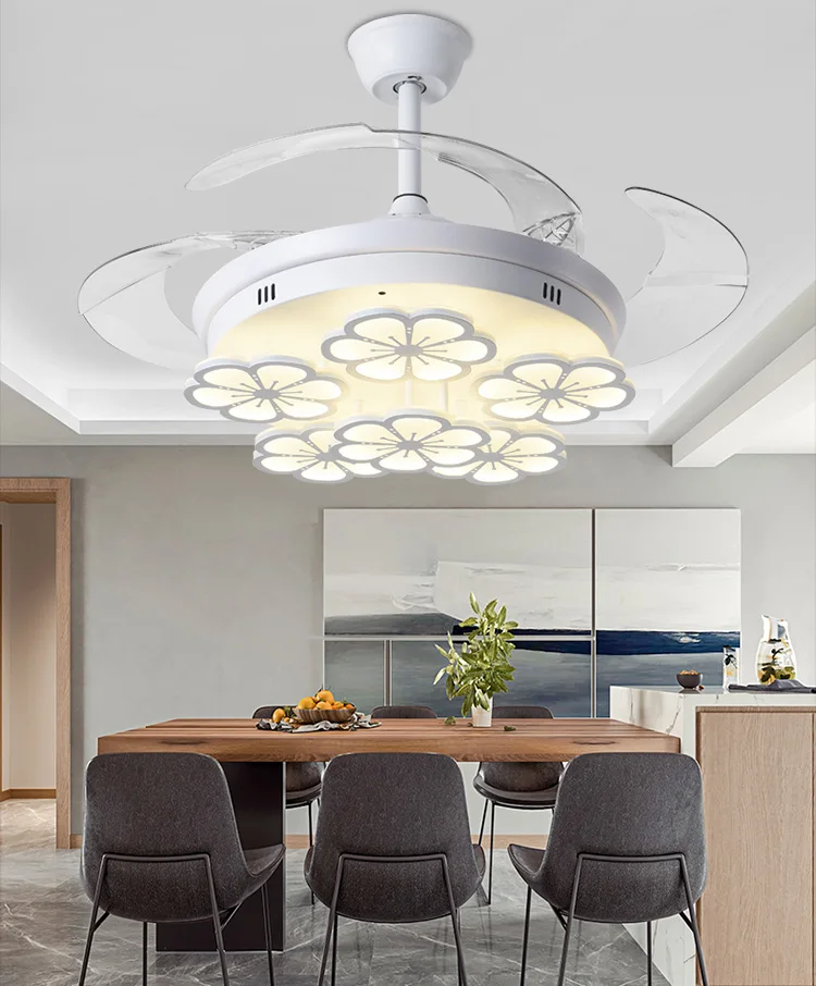 New style  indoor led ceiling fan with light decorative ceiling mounted fan light with remote led fan light