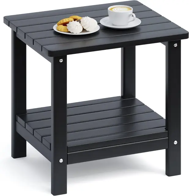 Best Sale Modern Two-layer Weather-resistant Side Table Sunproof HDPF foldable outdoor table for Garden