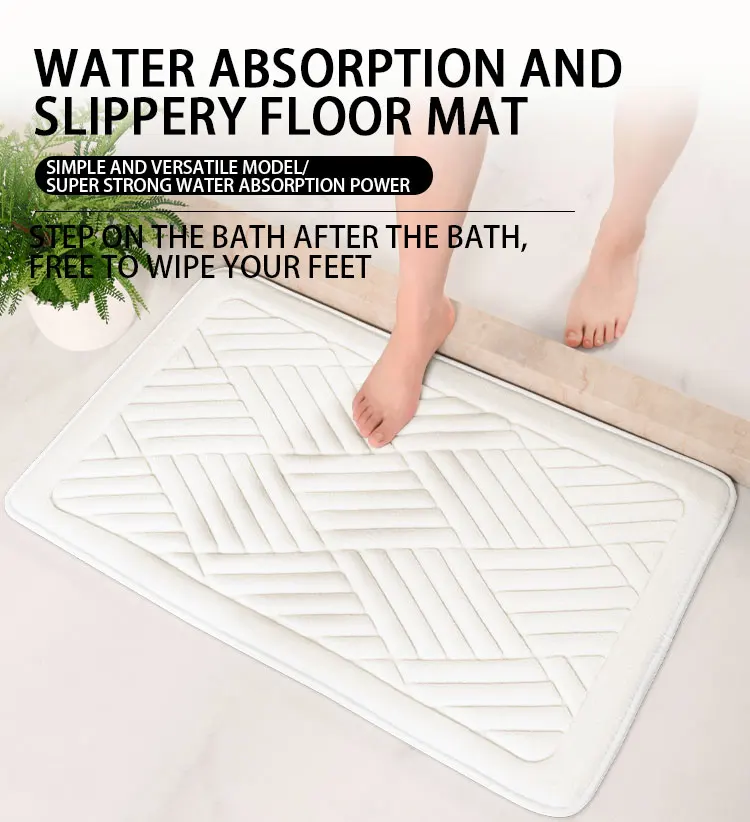 Luxury Embossed Non-Slip Welcome Doormat Super Water Absorption Door Mats Home Hotel Entrance Modern Washable Style Bathroom Mat factory