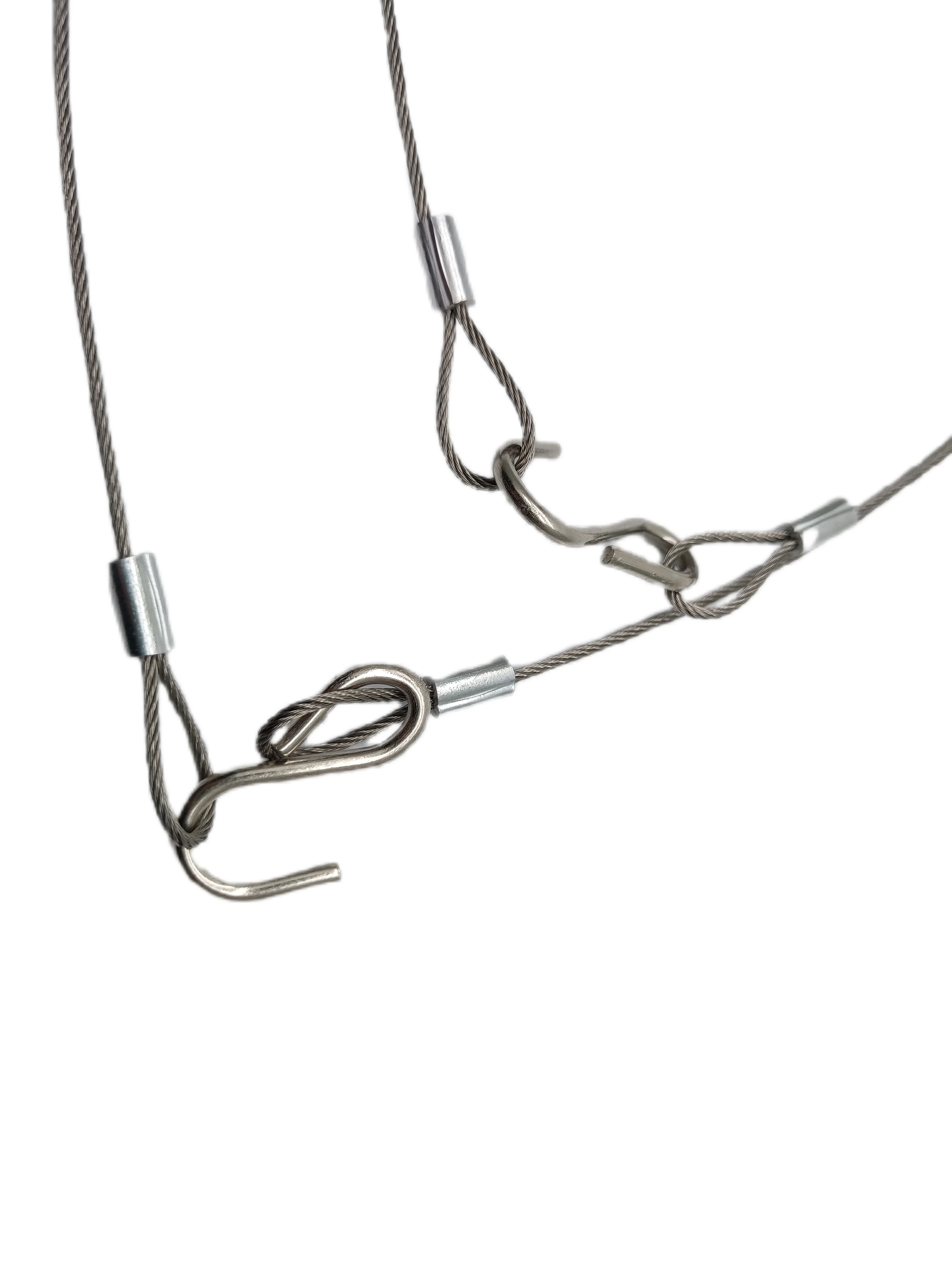 Stainless Steel Safety Braided Cable Sling Coated Carabiner Hook Wire Rope With Loop Ends