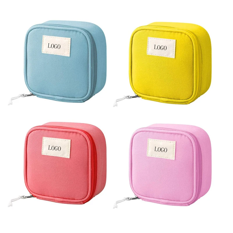 4pcs Cute Small Travel Sanitary Holder Girls Waterproof Cosmetic Jewelry Makeup Organizer Mini Lipsticks Bag for Women