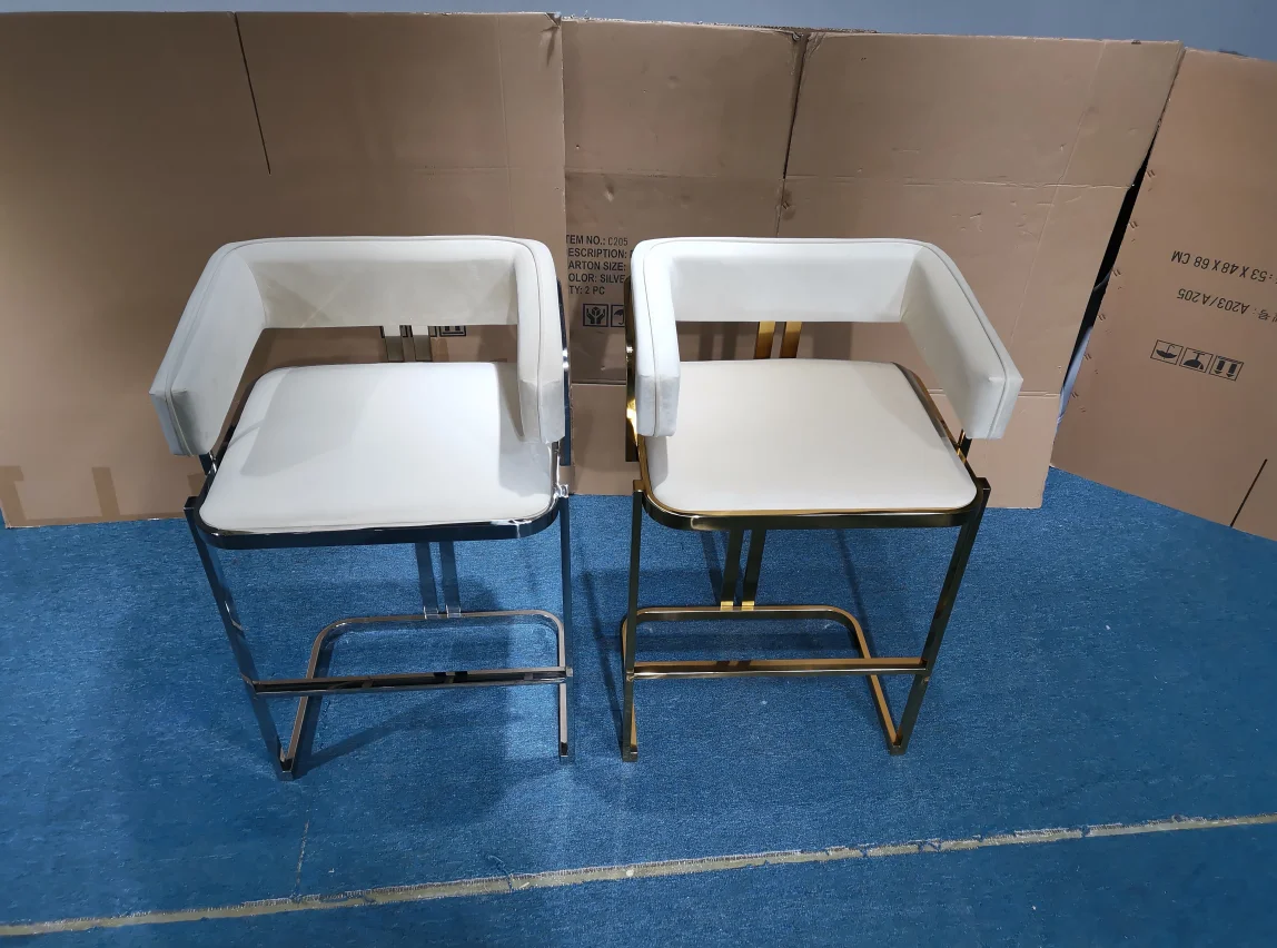 PURUO современная мебель для дома отеля ресторана стальная железная рама Бархатная ткань Золотой барный