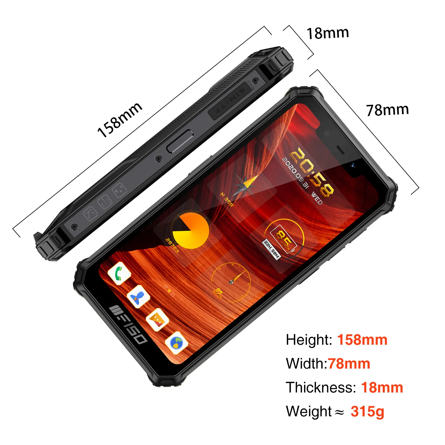 スマートフォン本体 OUKITEL FISO F150 OUKITEL F150 B2021 - Rugged IP68 Smartphone with 8000mah Battery