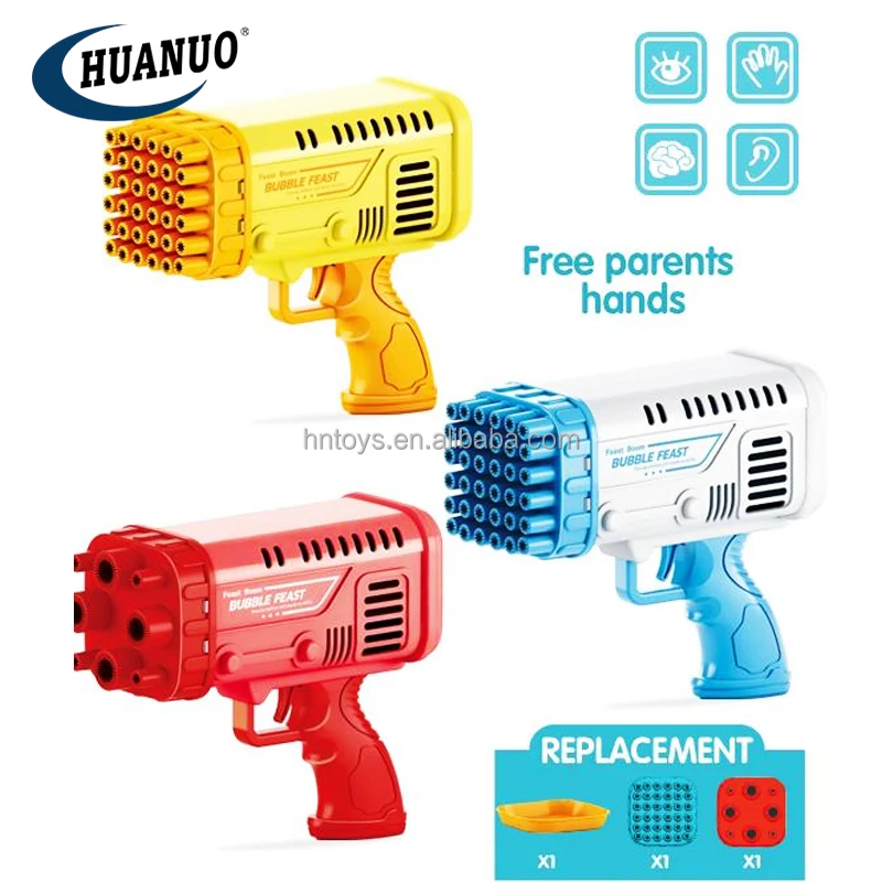 Kids Outdoor Toys 36 Holes Bazooka Gun Toy Bubbles Blower Toys Bubble Gun