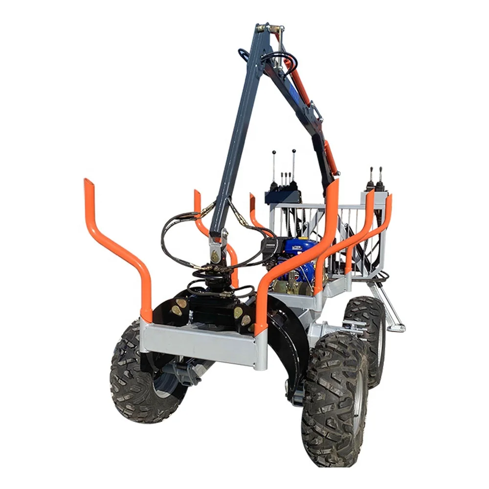4 Wheel Drive and Sliding Axles for Hauling Lumber ATV Forestry Utility Trailer
