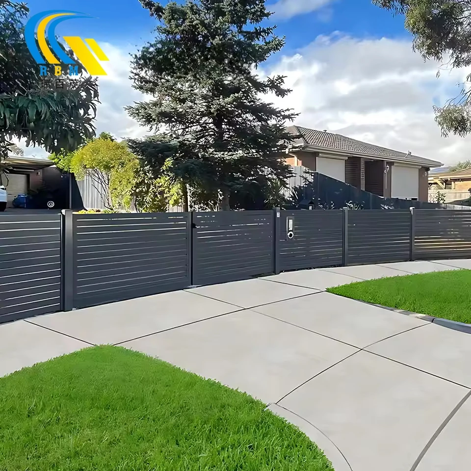 Fence Panels Aluminum Newly Design Slat Fences Customized Decorative  Courtyard Fence, image size:960x960