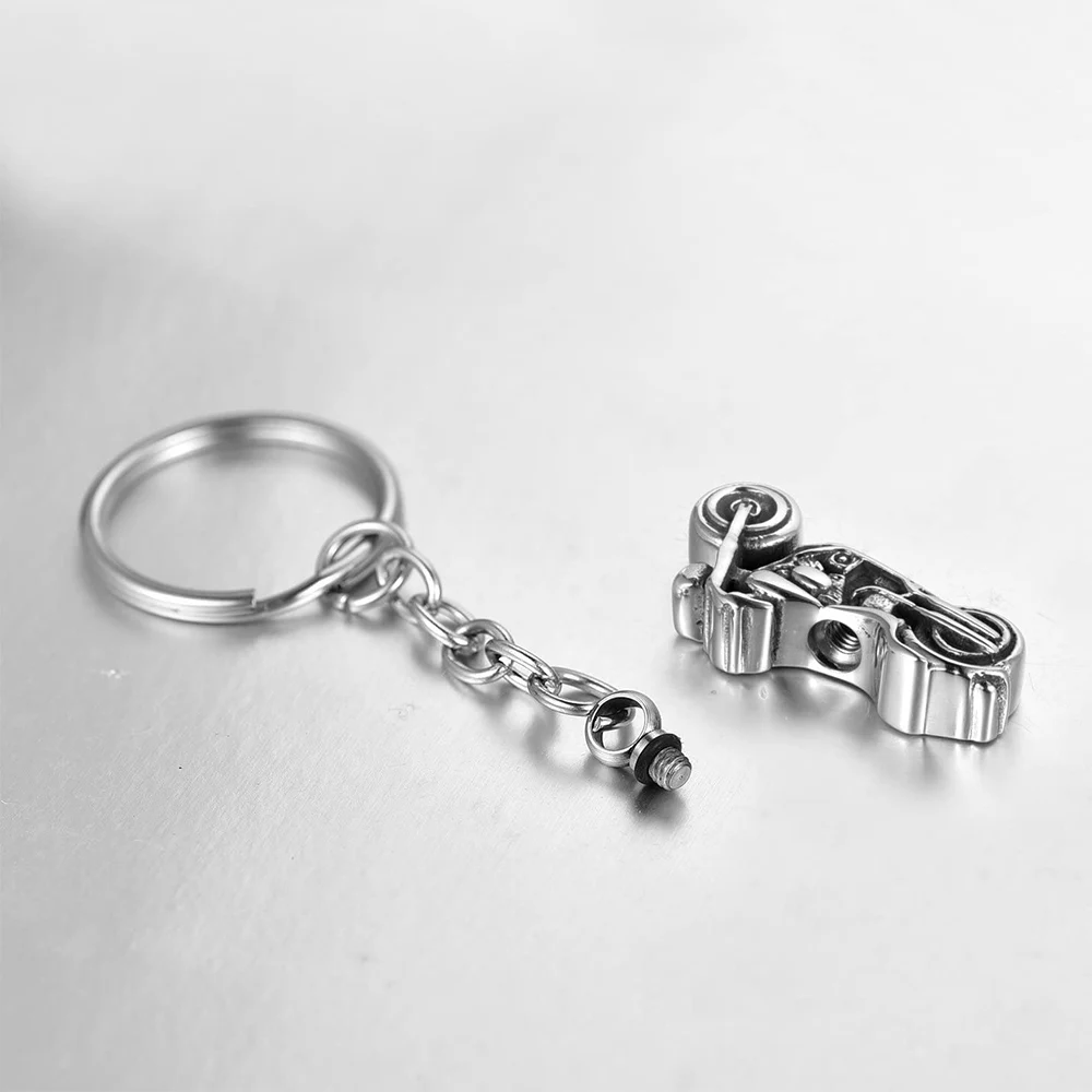 Cool Design Keepsake Urn Motorcycle Shape Pendant Keychain Memorial Pet Human Ashes Cremation Jewelry for Man Boy Women Gifts
