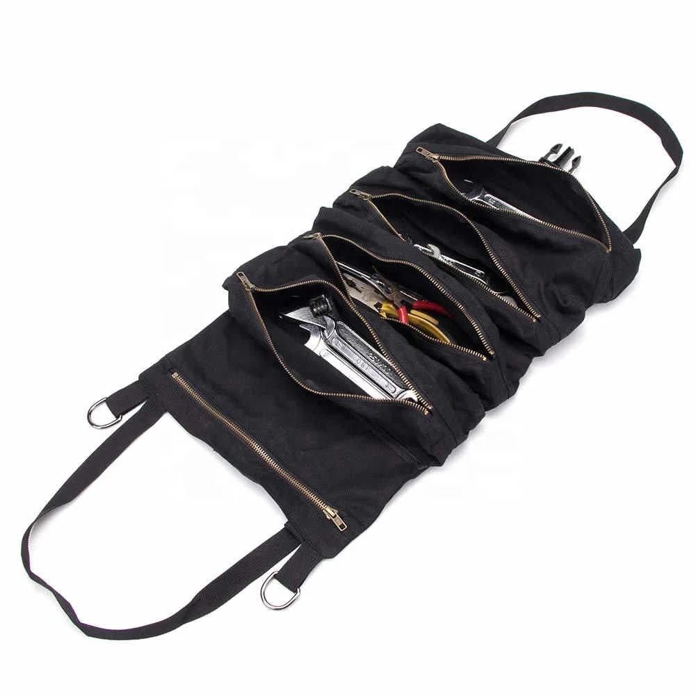 Roll Tool Roll Multi-Purpose Tool Roll Up Bag Wrench Roll Pouch Hanging  Tool Zipper Carrier Tote