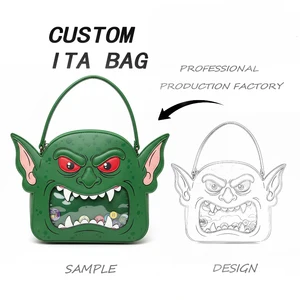 Hot Sale Women PU Leather Hand Bag Ins Popular Women Lolita Preppy Terrifying Monster Style Ita Designer Hand Bag