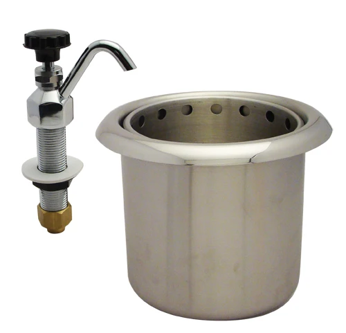 Wanhui Stainless Steel Silver Pitcher Rinser with Glass Bottle Cleaning and Drip Tray Lfgb Certified for Bar Cafe Accessories