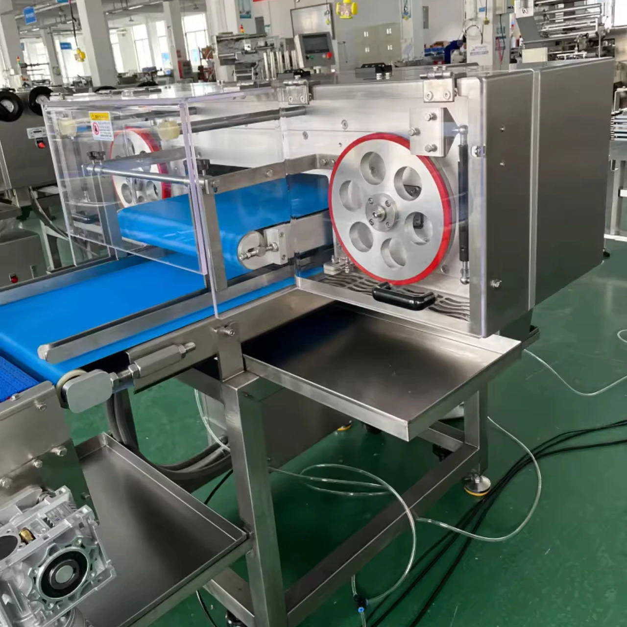 Ruipuhua Automatic Quick Frozen Food Burger Cutting Machine Cutter Packing Machinery for Bread Bun Hamburger