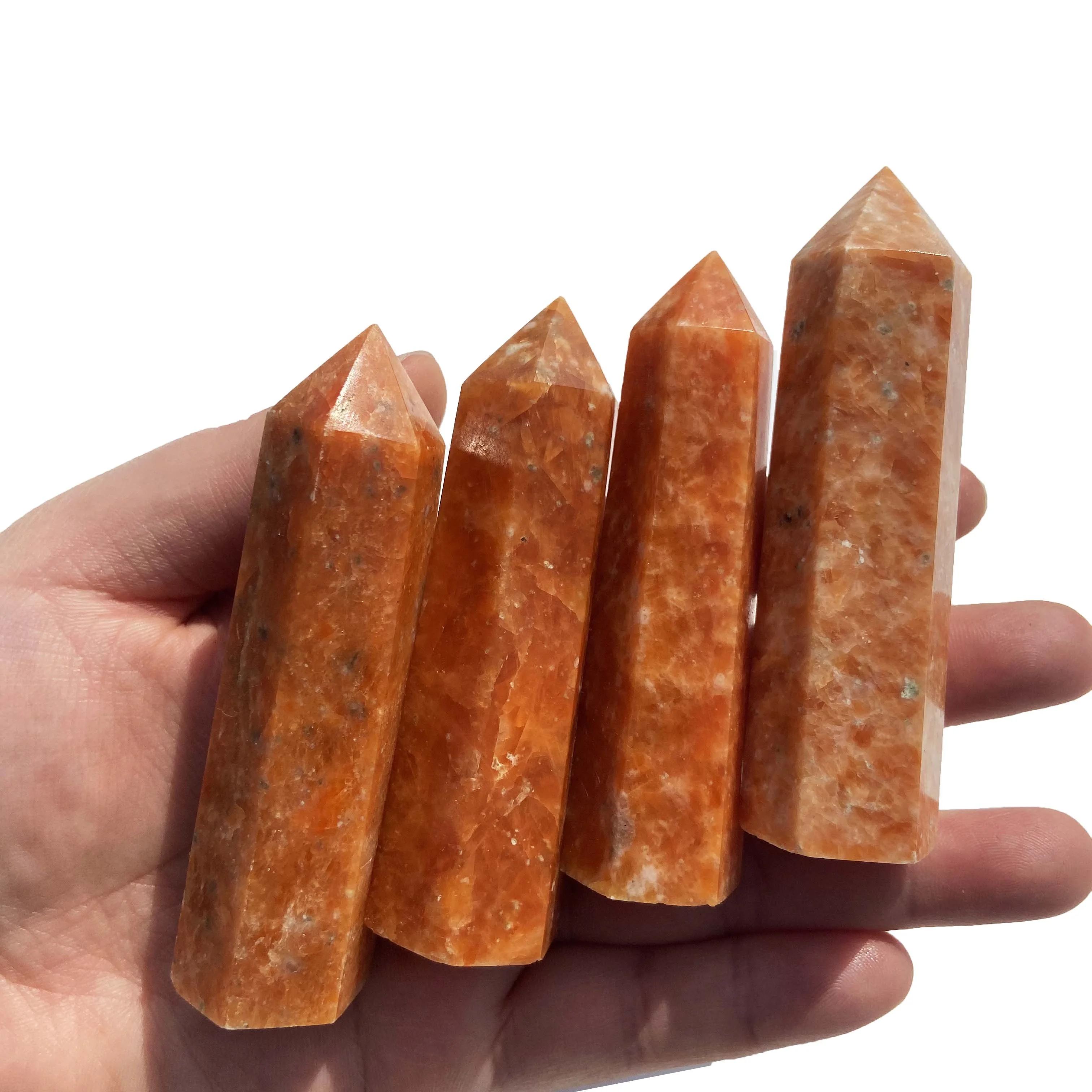 Healing Orange Sunstone Tower Polished Sides Crystal
