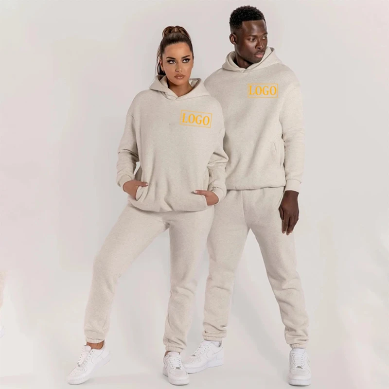 Oem Wholesale Heavyweight Cotton Oversized Plain Tracksuit Luxury Two ...