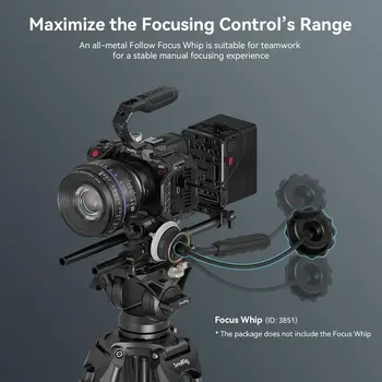 SmallRig Mini Follow Focus with A/B Stops & 15mm Rod Clamp and Snap-on Gear Ring Belt for DLSRs and Mirrorless Cameras 3010 detail image