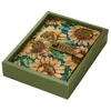 Golden sunflower embroidered shadow