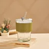 transparent color + green cover + straw + lid + color box.