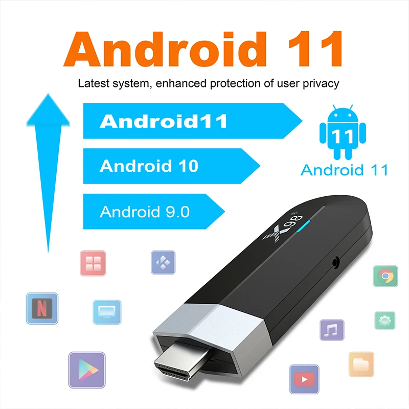 New Tv Dongle X98 S500 4gb/32gb Amlogic S905y4 Quad Core Android 11 Tv ...