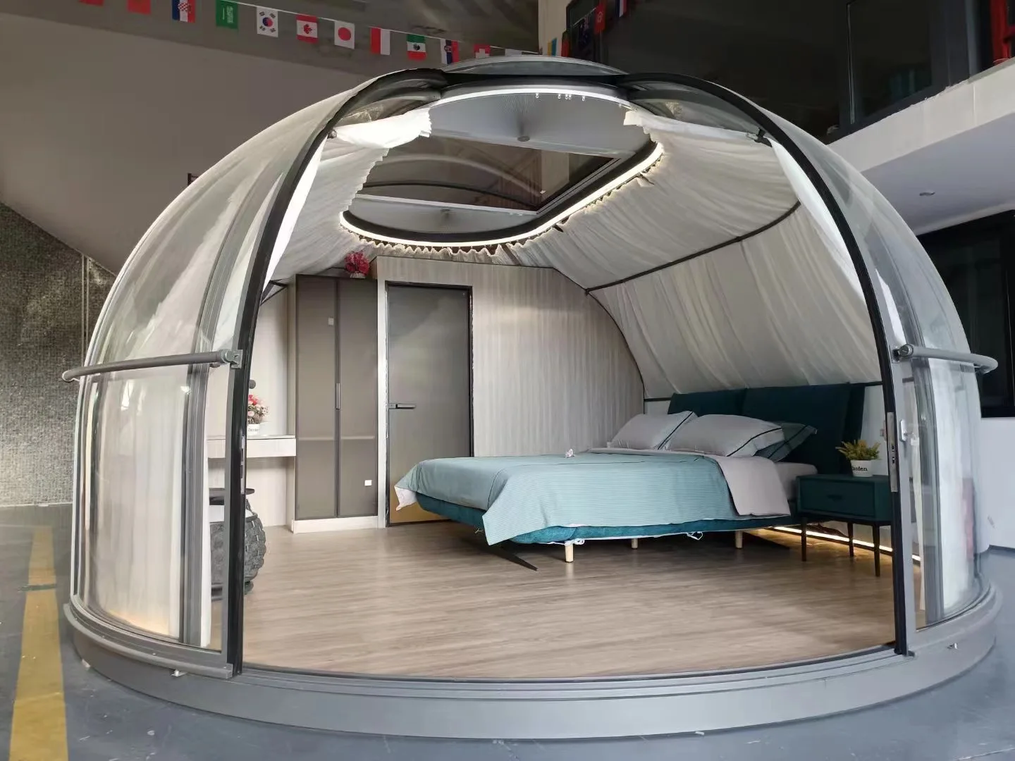 Ventilation Design Pc Dome Glamping Tent Luxury With Exhaust Fan And ...
