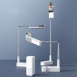 Smart blue-tooth selfie stick phone holder folding LED light wireless stand box with high quality