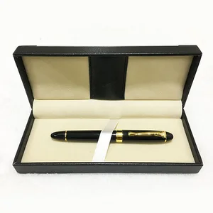 Promotion Heavy Luxury Business Gift Metal Roller Pen Set Custom Logo Novelty Ballpoint Pens with Leather Box Office Supplies