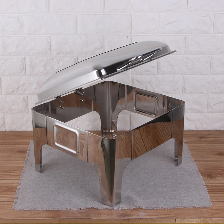 China Good Quality Chafer Dish Buffet Set Hotel Automatic Hydraulic Dining Stove Food Warmer Set Stainless Steel Chafing Dish_3