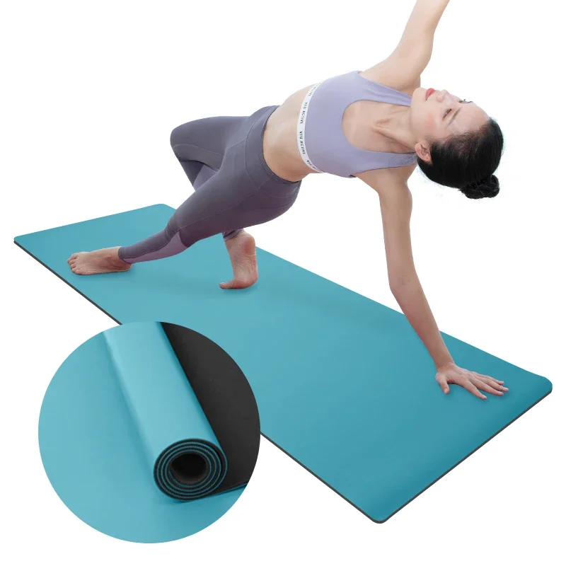 manufacture woman workout blue premium pu yoga mat with logo