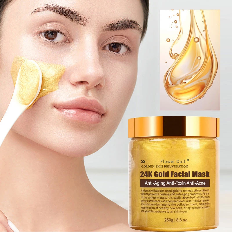 Oemodm Wholesale Natural Anti Aging Whitening Organic 24k Gold Collagen Peel Clay Skin Care 8623