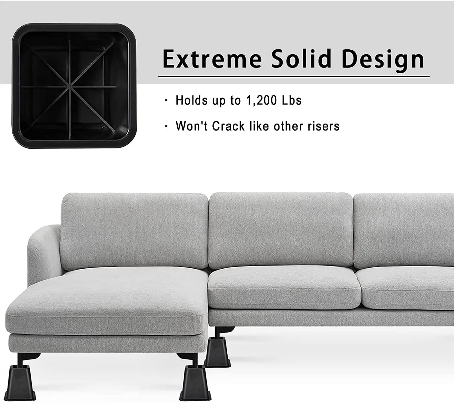 Adjustable Heavy Duty Furniture Risers Couch Risers For Sofa Couch