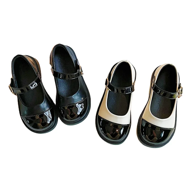 Conyson 2023 New Arrival Princess Birthday Baby Shoes Beautiful Black Princess British Style Children Single Girls Kids Shoes