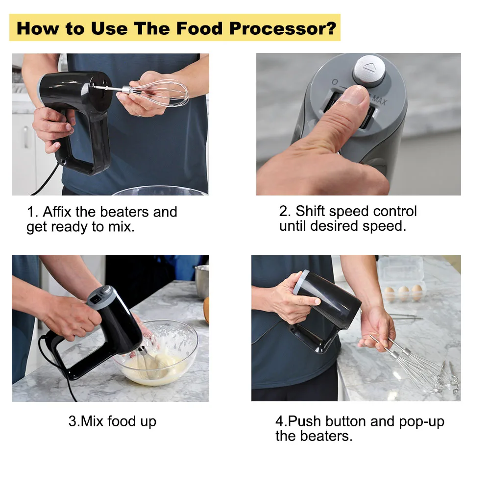 3in1 Mixture Machine Kitchen Immersion Handheld Metal Juicer Blender Machine with Whisk for Making Fruit Juice Commercial 2024