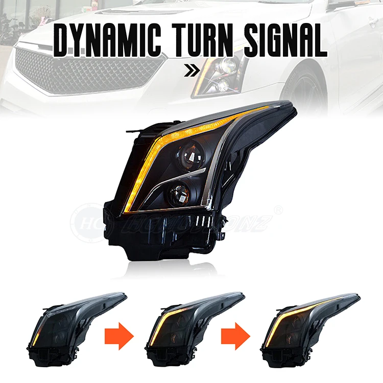 HCMOTIONZ Full LED Front Lamps Assembly ATS Start up Animation DRL Car ...