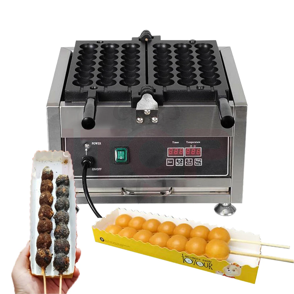 Wafelmaker電気ラウンドバブル串ワッフルスティックマシン3pcs