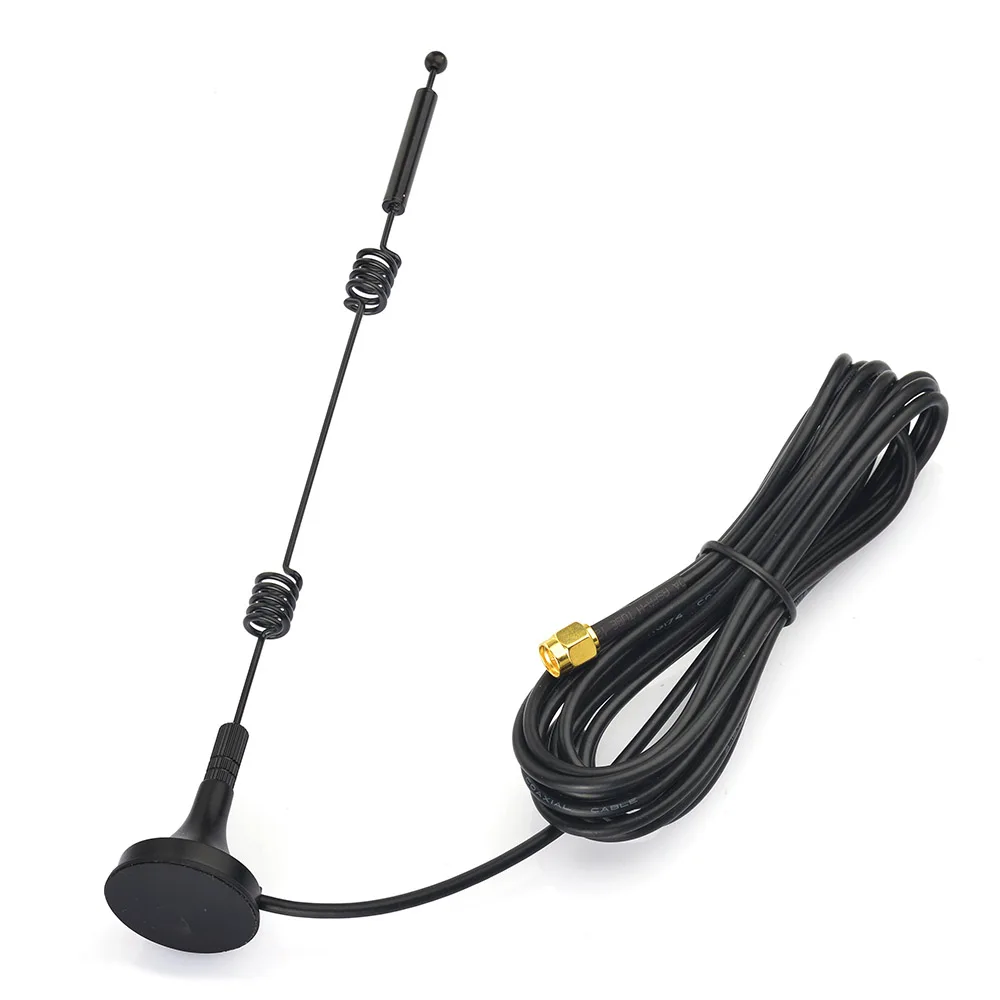Antenne WiFi 2,4 G Avec Base Magnétique, Antenne à Ressort Avec Connecteur SMA Mâle Antenne à Gain élevé Pour Ordinateur De Bureau, Routeur Réseau
