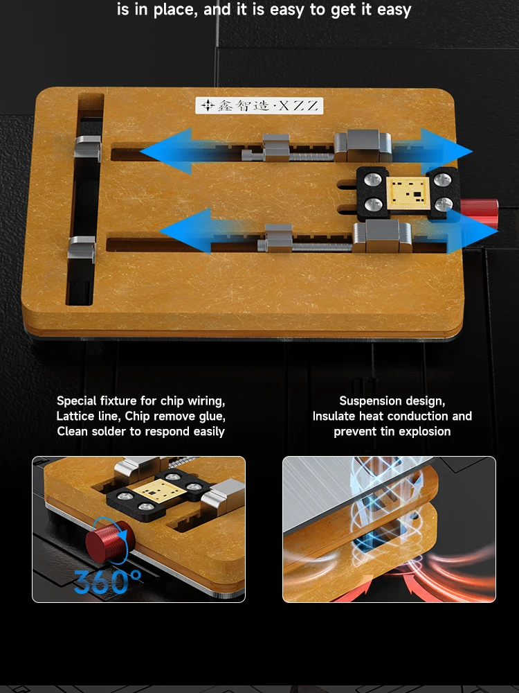 XZZ T2 Dual-axis Multi-function Motherboard Fixture PCB Holder CPU IC Chip Soldering Rework Platform Universal Clamp