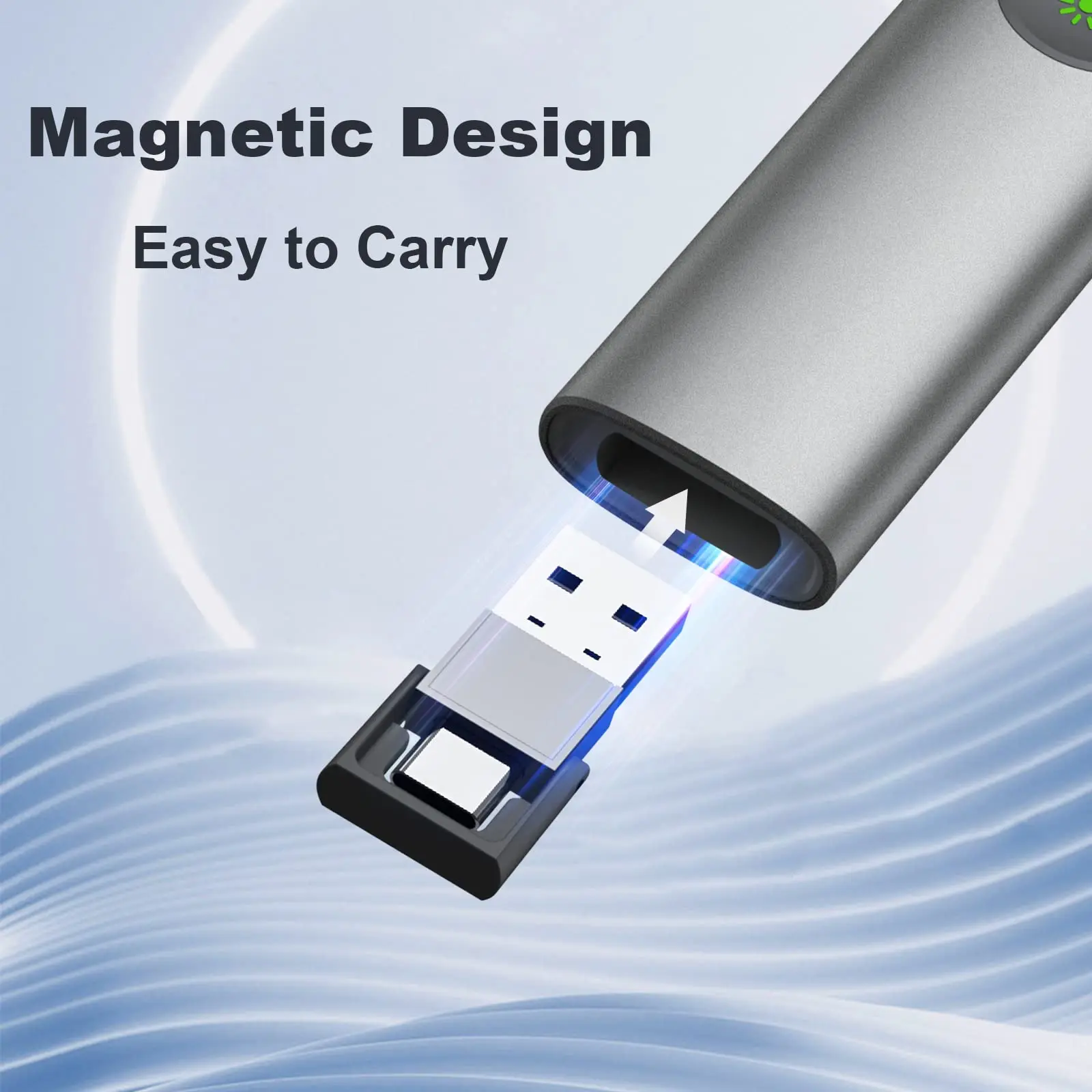 Remote Presentation Clicker Long Range Rechargeable Presentation with Green Laser Pointer Clicker for PowerPoint Presentation