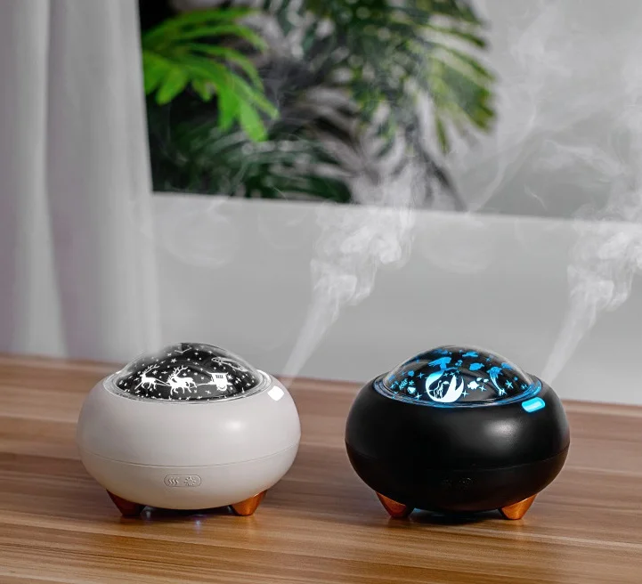 Mermaid  Light Projecting Essential Oils Diffuser 220ml Baby Room Cool Mist Mini USB Humidifier with 7 Color Led Change