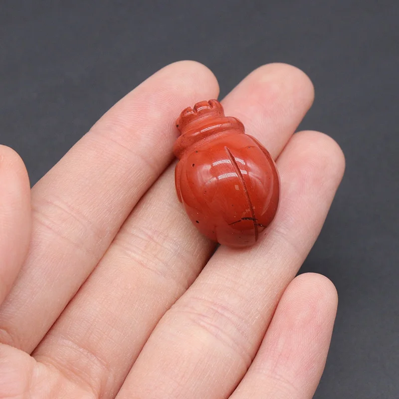 1 Inch Beetle Crystal Agate Stone Mini Carved Animal Half Jewel Craft Ladybug Ornament