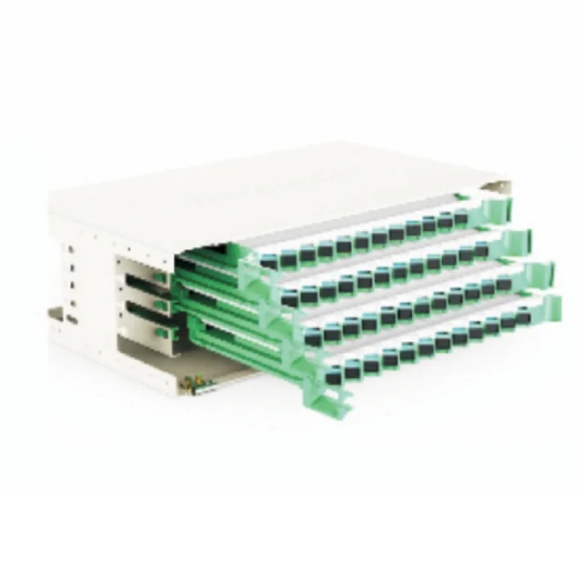 ABS 144 192 288 Core ODF 6x Fusion Splocing Units Fully Loaded 72 96 144 Duplex LC Adapters 4U 6U 8U Distribution Frame