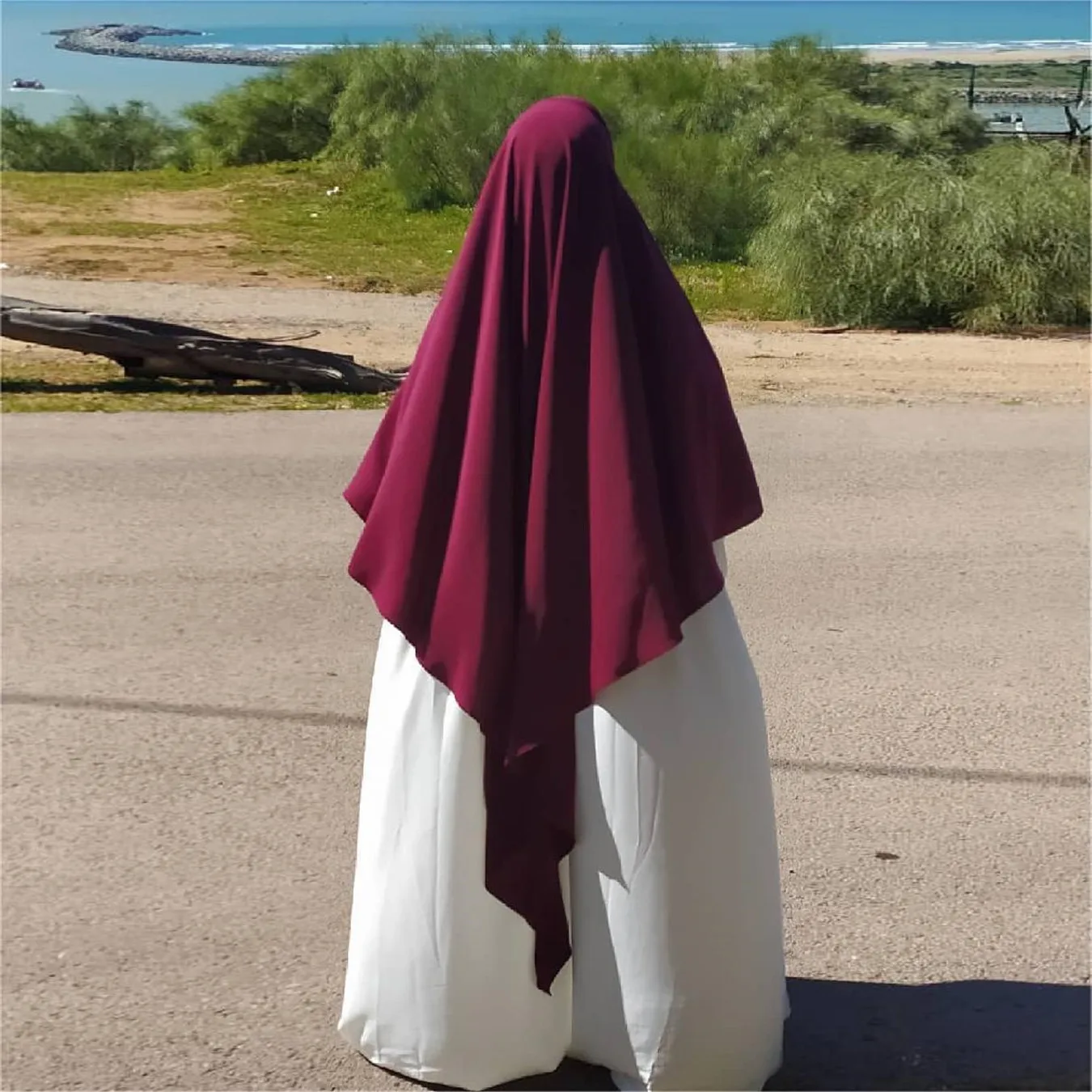 Muslim Prayer One Piece Jilbab Women Abaya Tops Hijab Modest Solid Soft Long Khimar Prayer Hijabs Scarf