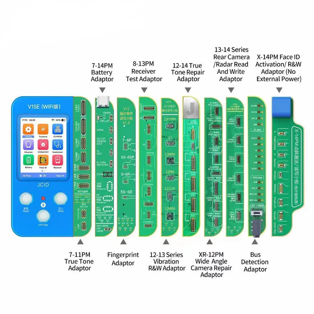 JC V1SE 7-in-1電話コード読み取りタッチショックバッテリー指紋シリアル番号プログラマーforiPhone 7-13ProMax|  Alibaba.com