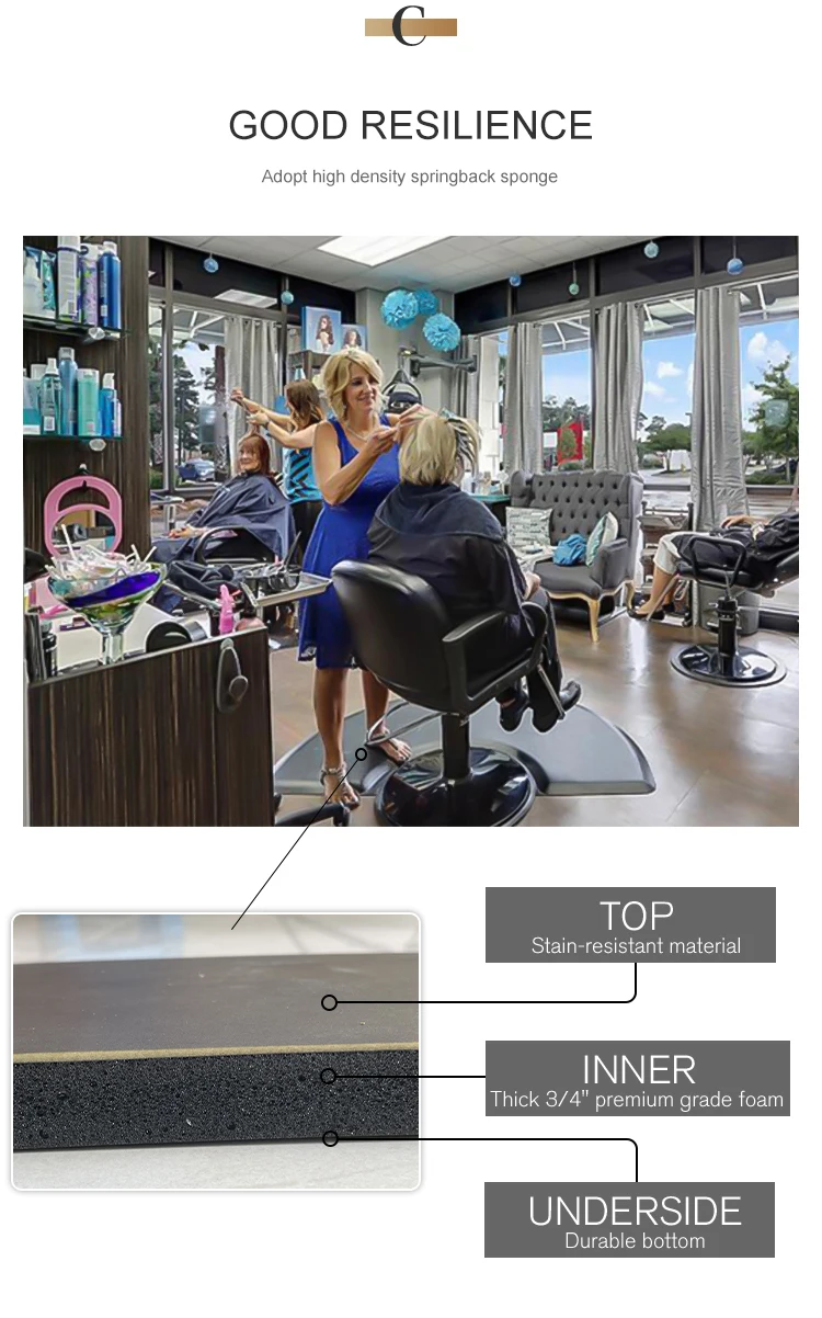 Wholesale Hairdressing Barber And Beauty Salon Mat Barber Salon Anti