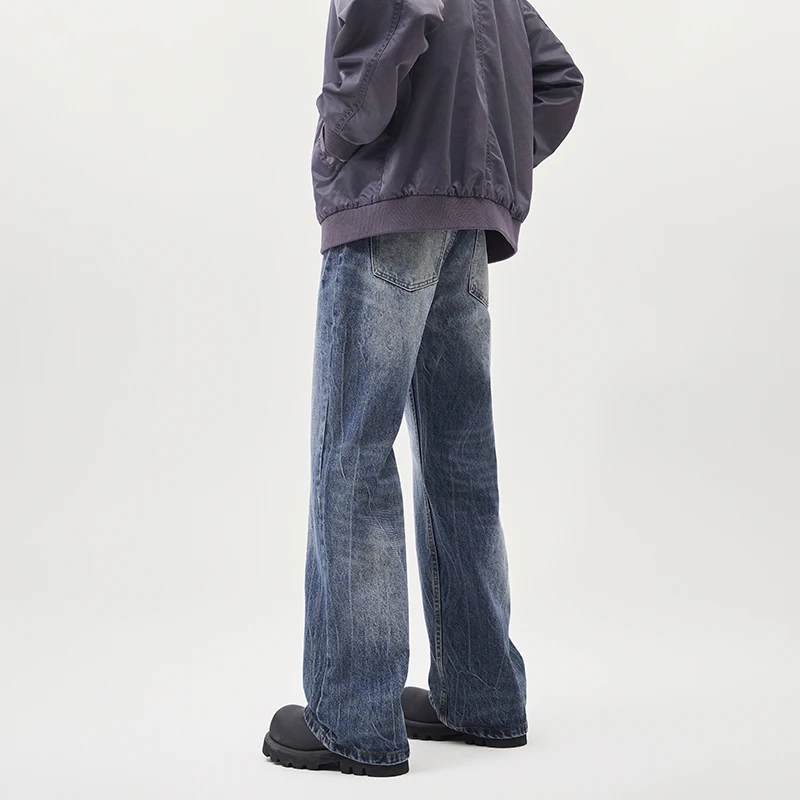 LIDNM】CRACK WASHED BAGGY DENIM PANTS S CRACK WASHED BAGGY DENIM 