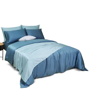 Plain Bedsheet Tencel Fabric for Bed Sheet King Size Silk Lyocell Bedding Sets Solid Color Duvet Cover