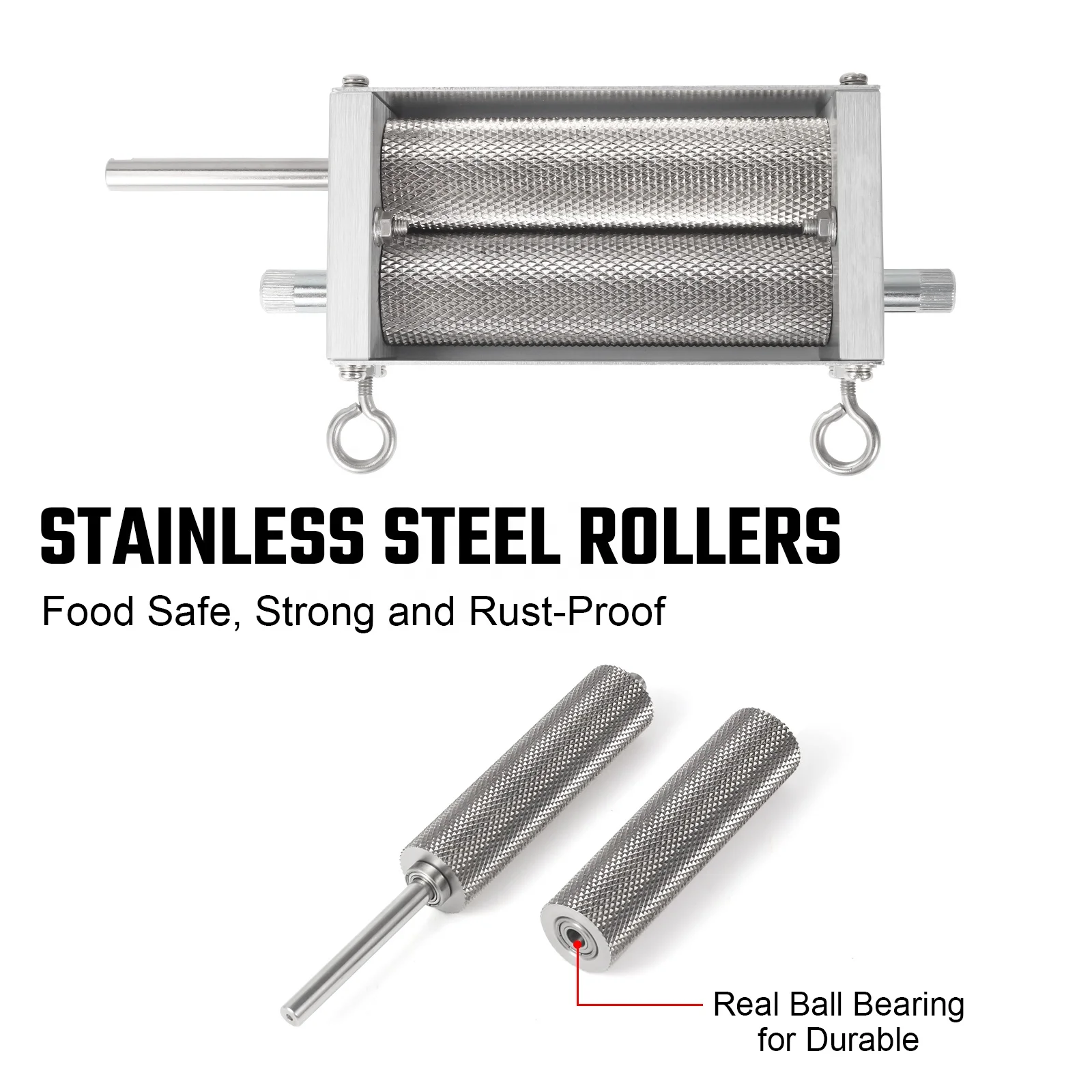 Moulin à Céréales Malt Manuel 2 Rouleaux Acier Inox - Base Aluminium Pour Brassage Bière Maison